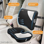 Samsonite Ergonomic Seat Cushion and Lumbar Support Cushion Combo, Memory Foam Office Chair for Back Support, Car Seat and Wheelchair Ergonomic Pillow, Premium Home and Office Desk Accessories