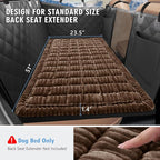 Backseat Dog Bed Non-Slip, Dog Bed for Car Back Seat Soft and Comfortable, Back Seat Pet Bed Mat for Travel, Pet Car Blanket for Backseat Extender and Seat Covers Brown (51”X 23.5”)