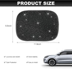 Bling Car Armrest Cover, 11.8"×8.5" Crystal Rhinestone Auto Center Console Protective Cover, Bling Charming Arm Rest Cushion Pad for Most Cars SUVs Trucks, Car Accessories (Black)