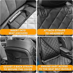 Heavy Duty Car Seat Cover for Dogs,Waterproof PU Leather Car Front Seat Cover, Anti Slip Captain Seat Protector for Dogs & Humans,Fit for Most Vehicles, Pickups,Trucks, SUVs(Black)