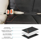 Car Seat Protector, 2 Pack Carseat Protector with Thick Padding, Baby/Pets for Child Car Seat-Mesh Pockets-Waterproof-Universal Size(Black)
