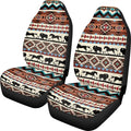 ELEQIN Aztec Horse Yak Car Seat Covers, Front Car Seat Cushion, 2 PCS Canvas Auto Cushion Protector Universal Fit Most Cars, Automotive Interior Decor