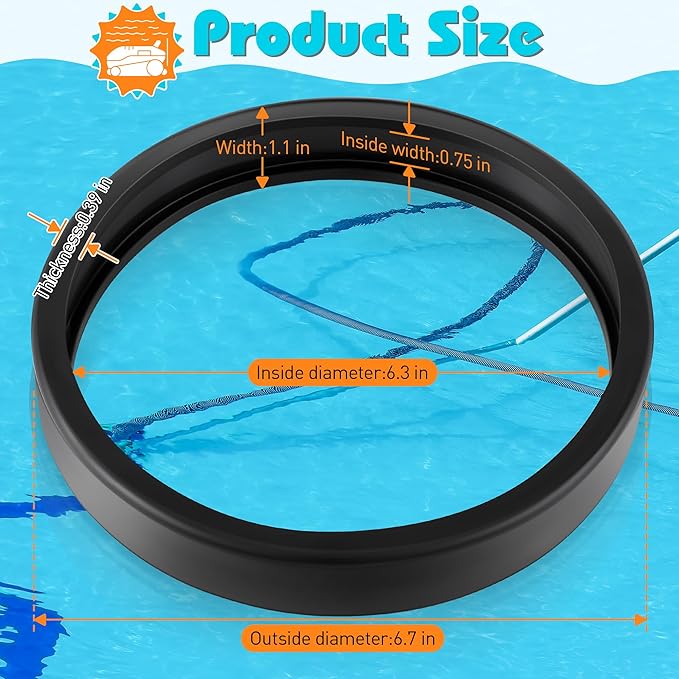 6 Pcs Pool Cleaner All Purpose Tire Replacement Part Compatible with Polaris 280 360 380, TR35P, TR36P, C11 C-11, C11 Replacement Tire for Pool Cleaner