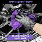 YeewayVeh 6Pcs Car Wheel & Tire Brush Kit, Professional Wheel Detailing Kit with Scratch-Free Rim Brush, Tire Brushes, Detailing Brush, Microfiber Towel & Tire Shine Applicator Pad, Vibrant Purple