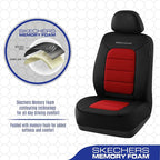 Skechers Memory Foam Seat Covers,Thick Cool Touch Fabric Seat Covers,Front Seat Covers Airbag Compatible,Automotive Comfort Protection for Most Cars,Vans,Trucks,SUV,Red