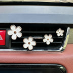 8pcs Cute Five-Petal Flower Car Air Vent Fragrance Clip Daisy Car Air Freshener Air Conditioning Outlet Clip Car Inter Decor (black white, Ocean)