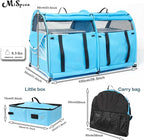 Mispace Portable 2 Pet Carriers for Cats Collapsible Cat Condo for Car Travel Pet Kennel Show Cages with Portable Carry Bag Hammocks Mats and Litter Box