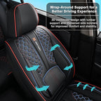 Red Edge Car Seat Covers for Ford Bronco Sport 2021-2025 Car Seat Cover, Leather, 5 Piece Full Set, Waterproof, with Lumbar Support, Suitable for All Seasons