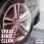 SONAX Wheel Cleaner Plus | Non-Acid Color Changing Formula for Effortless Removal of Brake Dust Grime and Dirt | Safe for All Wheels | Professional Strength Cleaner | 230705 | 25L