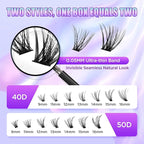 Lash Extension Kit DIY Lash Clusters Kit Eyelash Extensions Individual Lashes Extensions with (Lash Bond,Seal,Tweezers,Remover,280,40D50D, 9-16)