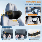 2-Pack Car Neck Pillow: Ergonomic Memory Foam Car Headrest Pillow, Neck Support Pillow for Long Drives, Headrest Support Cushion for Pain Relief, Universal Fit for Cars, SUVs & Trucks – Black