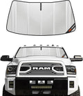 Windshield Sun Shade for Ram 2500/3500 2010-2018. Full Coverage Rearview Mirror Shade for Ultimate Protection
