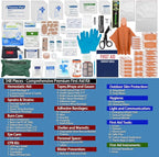 348-Piece Waterproof First Aid Kit- Comprehensive Trauma Kit for Marine/Boating/Camping/Hurricanes, Car & Home Emergency Medical Kits with Labeled Compartments, MOLLE System & CPR Kit