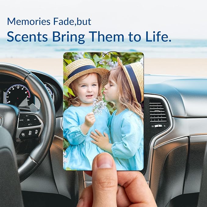 Custom Air Fresheners with Picture - Personalized Double Sided Photo Air Freshener, Customized Air Freshener for Car Wardrobe Bathroom Hanging Ornaments (A1-Rectangle)