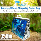 Insulated Cooler Bag - Large 35 lbs Capacity (Pack of 1) | Lightweight, Soft, Collapsible | Ideal for Groceries, Camping, Hiking, Beach, Travel