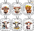 Highland Cow Car Air Fresheners, Cute Cow Print Stuff Hanging Car Accessories Merch Stuffed Animals Decor Gifts 6 Pack for Women Men Home Decorations Party