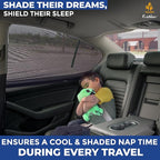 EcoNour Car Window Screens for Camping (Pack of 2) | 100% Protection from Bugs, UV and Mosquito Net | Breathable Mesh Baby Window Covers for Privacy Blackout (Medium 38"x20") | Car Window Accessories