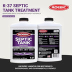 Roebic K-37-Q Septic Tank Treatment: Removes Clogs, Environmentally Friendly Bacteria Enzymes, Safe for Toilets, 32 Fl Oz - Lasts 1 Year, 32 Ounces