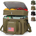Maelstrom Lunch Box, 23L Insulated Lunch Bag, Expandable Double Deck Cooler Bag, Lightweight Leakproof Tote Bag With Side Tissue Pocket, Suit For Men and Women (H Khaki with DIY Hook-and-Loop)