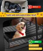 EPN Dog Car Seat for Large Dogs, Foldable Pet Car Seat with Waterproof Oxford Fabric, Non-Slip Bottom, Reinforced Support & Storage Pockets, Ideal for Road Trips (Grey)