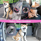 VIVAGLORY Dog Seat Belt Tuffbelt Dog Car Harness, Seatbelt with Clip & Hook for Car Travel, Chew Proof Anti Chew Unchewable Metal Safety Tether Restraint, S, Pink