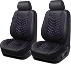 CAR PASS 3D Foam Mesh Leather Car Seat Covers Front Seats, Breathable Front Seat Cover for Cars, Comfortable Universal Fit for SUV Truck Sedan Automotive Anti-Slip Airbag Compatible, Black and Purple
