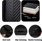 PU Leather Car Seat Covers Full Set – Waterproof seat Cover for Cars，3D Foam Support Automotive seat Covers ，Airbag Compatible, Universal Fit for Cars SUVs Trucks Sedans（Black/Grey）