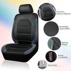 CAR PASS Leather seat Covers,Automotive Universal Sport car seat Cover Super 5mm Composite Sponge Inside,Airbag Compatible fits Most SUVs, Trucks,and Vans (Full Set,Chameleon Iridescent Reflective)