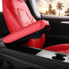 Model 3 Seat Cover for Tesla 2017-2023 Full Set Front and Rear Seat Cover for Cars (Red-Model 3)