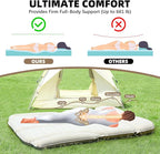 KMZ SUV Air Mattress Double Sided Thickened Flocking Car Bed – Portable Inflatable Mattress Pad for Camping & Travel with 2 Pillows & Electric Pump (Off-White and Coffee)