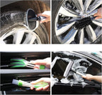 AUTODECO 22Pcs Car Wash Cleaning Tools Kit Car Detailing Set with Canvas Bag Purple Collapsible Bucket Wash Mitt Sponge Towels Tire Brush Window Scraper Duster Complete Interior Car Care Kit