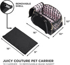 Juicy Couture Give Me Treats Pet Carrier - Stylish Black Travel Bag for Small Dogs and Cats