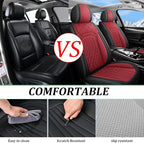 Car Seat Covers for Genesis GV70 2022-2025 2026, Full Set Premium Nappa Leather Waterproof Breathable Anti-Slip Airbag Compatible Car Seats Protector, Car Interior Seats Cover (Black+Red)