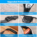 URPOWER 2026 Upgraded Back Seat Extender for Dogs - Large Hard Bottom Dog Car Seat Cover Holds 550lbs, Waterproof Dog Hammock Pet Bed with High-Density Foam Non-Slip Backseat Protector