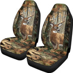 ELEQIN Car Seat Covers, Camo Hunting Deer Seat Cover Front Car Seat Cushion, Front Auto Protector Universal Fit Most Cars, Automotive Interior Accessory
