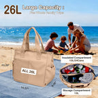 Odoland Soft Cooler Bag - Leakproof & Insulated, 2-in-1 Collapsible Design, Dry/Wet Separation, Large Soft Sided Cooler with Multi-Pocket Design for Beach, Picnic, Camping, Day Trip, Family Size