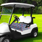 YOKYHOM American Flag Golf Cart Seat Covers for 2/4-Seater, Patriotic USA Seat Towel Blanket Keeps Seats Cool & Clean for Summer, Microfiber Fits EZGO, Club Car, Yamaha, 51"x31"