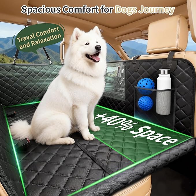 LEIMO KPARTS Dog Car Seat Cover for Back Seat,400lb Waterproof Dog Car Seat Cover Hard Bottom-Detachable,600D Heavy Duty Scratch Proof Nonslip Soft,Dog Hammock for SUVs,Car