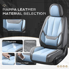 Coverado Seat Covers, Car Seat Covers Front Seats, Leather Seat Covers for Cars, Car Seat Protector Waterproof, Gray Car Seat Cushion, Front Carseat Cover Universal Fit for Most Cars Lightblue