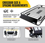 MAXXHAUL 50506 64" x 39" x 6" Heavy-Duty Universal Steel Roof Rack , Black