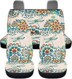 KEIAHUAN Boho Mandala Dragonfly Car Seat Cover for Women Universal Non-Slip Car Seat Protector Front/Rear Seat Cover Fits for Truck SUV Sedan Van