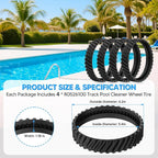 Funmit 4 Pack R0526100 Track (Upgraded Version) Pool Cleaner Wheel Tire Compatible with Zodiac Baracuda MX8 / MX6 Elite In-Ground Pool Cleaner- Made of Heavy-Duty Rubber, Increases Part Life by 50%