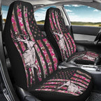 KEIAHUAN Branch Deer Camo Hunting Car Seat Covers Front Seat Cover and Split Rear Bench Seat Covers Set of 4 Stretchable Auto Interior Decoration Accessories for Sedan, Truck, SUV, Van, Pink