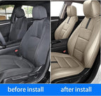 AOMSAZTO Custom Fit Seat Covers for Honda Civic: Hatchback 2022 2023 2024 Sport/LX &Hatchback Hybrid Sport 2025 Full Set Faux Leather Breathable Waterproof Car Seats Covers Beige