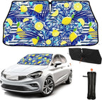 CHILL·TEK Funny Car Windshield Sun Shade Umbrella, Yellow Lemon Car Sun Shade Umbrella, Block UV Rays Heat Foldable Windshield Umbrella Sun Visor Protector - Keep Vehicle Cool for Cars SUV