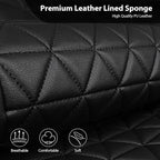 CAR PASS Bling Diamond Black Leather Car Seat Covers Full Set Interior Sets, Waterproof Shining Glitter Sparkly Crystal Universal Armrest Fit Automotive Truck SUV Cute Women Girl, Blue Rhinestone