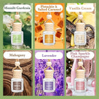 6 Pack Car Air Freshener for Women, Long Lasting Slow-Release Natural Essential Oil Scents Air Freshener Diffuser, Hanging Cute Car Accessories, Refined Auto Interior Decor Gift (8ml Each)