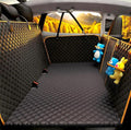 Back Seat Extender for Dogs - Large Space, Heavy-Duty Dog Car Seat Cover for Back Seat with Hard Bottom Holds 420lbs, Waterproof 600D Upgraded Material Dog Hammock for Car,Easy to Use and Clean(black)