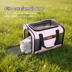 YUNIQUE Soft-Sided Cat & Dog Carrier for Pets Up to 15 Lbs, Airline Approved Collapsible Travel Puppy Carrier with Lightweight Fabric Design (Pink)