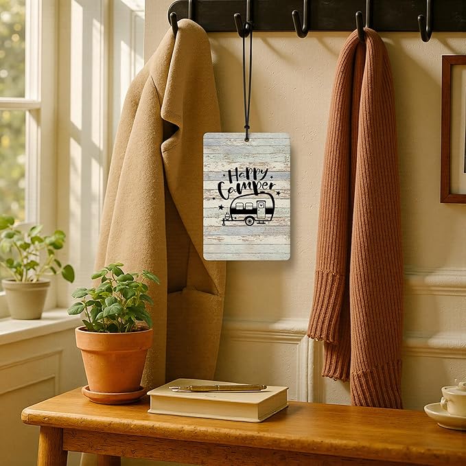 Rustic Farmhouse Camping Car Air Freshener 4 Pcs, Camping Lovers Gifts Air Freshener Hanging for Cars Books Closet Drawer, Camper Car Accessories Gifts for Women Men Couples